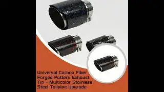 Universal Carbon Fiber Forged Pattern Exhaust Tip - Multicolor Stainless Steel Tailpipe Upgrade