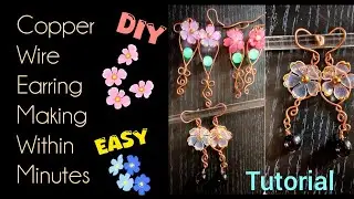 Easy wire wrapped earring making within minutes #diy#wirewrapped #jewelry #tutorial