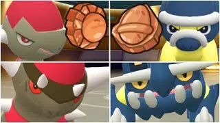 FULL FOSSIL POKEMON GEN 4 TEAM! Shiny Rampardos, Cranidos, Shieldon, Bastiodon Moveset