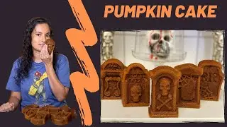 Pumpkin Cake in Skulls and Tombstone Shapes | Easy Desserts