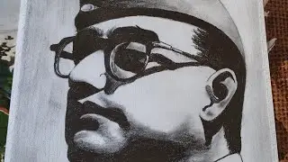 Shubhas Chandra Bose drawing. How to draw Shubhas chandra, tutorial and step by step video.#drawing 