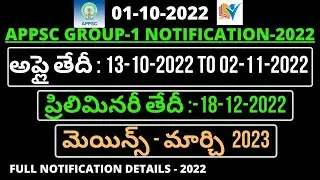 APPSC Group -1 Recruitment Notification -2022 || Notification Full Details ||APPSC|| JAYADEV ACADEMY