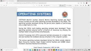 History of Operating System || Computer Fundamentals || Zoom Recorded Video || Telugu