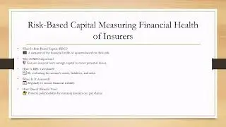 Risk Based Capital Measuring Financial Health of Insurers