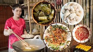B&aacute;nh bột lọc, bắp nướng, bắp luộc m&oacute;n ngon dễ l&agrave;m. Banh bot loc, grilled corn, boiled corn.