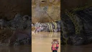 😱 Nadie apostar&iacute;a por esto&hellip;Anaconda atrapa a un caim&aacute;n sin darle escape #shortvideo #shorts