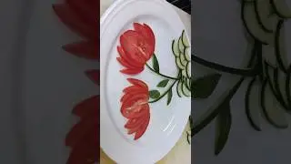tomato flower decoration carving garnish ideas #viral #shortvideo #cheflife #foodlover #subscribe