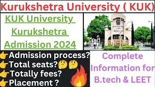 Kuk University Admission// Kuk University Admission 2024// Kurukshetra University Admission 2024