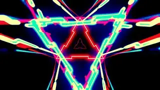 NeonVision 4K - Futuristic Blue, Red and Neon Triangular Tunnel (No Sound) | 2 Hours in Ultra HD