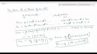 # DERIVATION OF THE SUM OF THE GIVEN AP