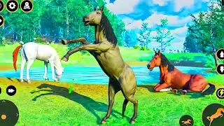 wild horse family simulator gameplay | horse family simulator android gameplay
