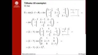Fler exempel kring egenv&auml;rden och egenvektorer