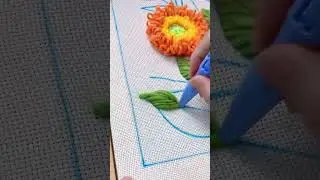Quick and Easy Punch Needle Embroidery Makeover. #shorts