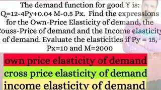 price elasticity of demand | cross price elasticity of demand income elasticity of demand