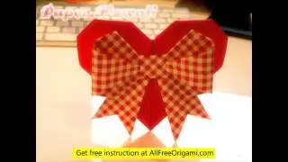origami heart with arrow