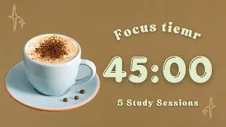 4 Hour 45/5 Pomodoro Timer | ☕ Cappuccino Winter Study | Deep Focus | Lofi Ambience ❄️