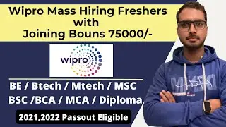 Wipro Hiring Freshers 2022 With Joining Bonus 75000/- BCA, BSC  | Wipro WILP Program 2022