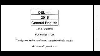 OES SCHOOL BRANCH, previous year question paper 2015 General English