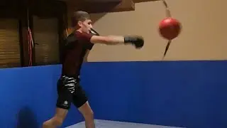 Boxing training on greenhill double end bag
