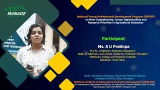 Feedback From the Participant Ms. S U Parthipa of MANAGE-NYPDP-KVAFSU