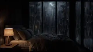 Midnight Rainstorm in Enchanted Forest, rain valley & rain river ASMR for sleep insomnia relief
