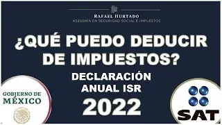 GASTOS DEDUCIBLES DE IMPUESTOS – DEVOLUCIÓN DE IMPUESTOS ISR  #SAT DEDUCCIONES PERSONALES