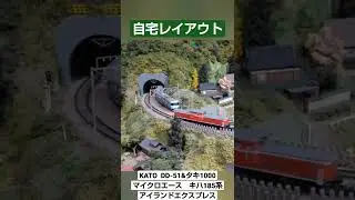 [鉄道模型]  自宅レイアウト、DD-51.タキ1000、マイクロエース.アイランドエクスプレス　　 #Shorts