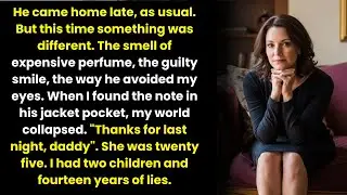 My husband came home smelling like perfume. When I checked his pocket, I found a note Thanks for...