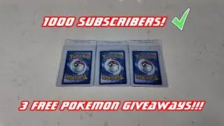 3 AMAZING FREE POKEMON ILLUSTRATION RARE GIVEAWAYS AS WE HIT 1000 SUBSCRIBERS!!!