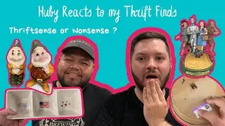 HUBBY REACTS TO MY THRIFT FINDS! HOW DID I DO? DISNEY, RAE DUNN AND MORE! #thrifthaul  #thriftfinds