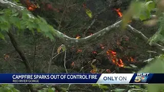 Campfire sparks out of control fire at Red River Gorge