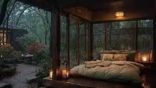 🔴 LIVE 24/7 &ndash; Soft Jazz Rainy Cabin 🌲🎷 Warm Wooden Room for Sleep & Calm