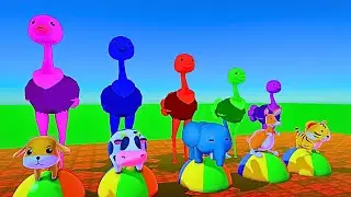 🏖️ Beach Animal Mystery Doors | Sheep , Cow #3danimalcartoon #farmanimals #beach