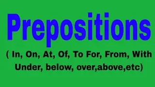 Preposition in simple words