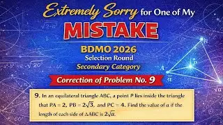 BDMO 2026 | Selection Round | Secondary Category | Correction of Problem No. 9