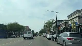 Driving Through Whyte Avenue (82 Avenue) Edmonton, Alberta Canada