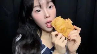붕어빵 ASMR 🐠 | Korean Street Snack Eating Sounds, Crispy Bread Mukbang  