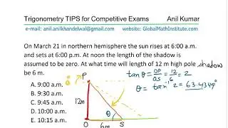 Find the time when the length of the shadow is 6 m