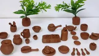 miniatuere kitchen tools #miniaturecookingset  #clay #diy #shorts