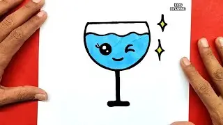 How to draw a cute drink cup | Water glass drink cup
