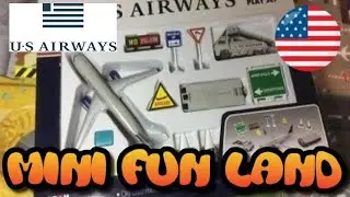 unbox US Airways Airplane playset -  Airport Playset Mini Fun Land (000203)