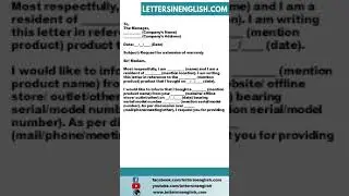 Request Letter for Warranty Extension