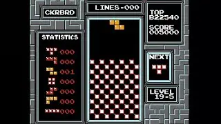 checkerboard 19-5 clear in nes tetris gym