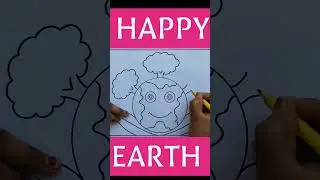 Happy Earth Day Drawing Easy Step By Step #shorts #trending #drawing