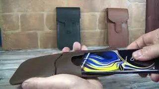 Vertical Leather Pouch For Samsung Galaxy Note 9 -  Hand-Sewn of Cowhide