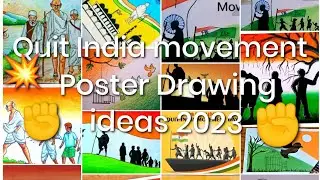 Quit India Movement Day poster Drawing / Quit India movement day drawing / Quit India movement day