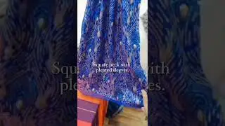 Square Neck with Plated Sleeves 🎀✨ || zunairah designer #sewing #shortvideo #frock