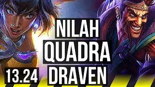 NILAH & Pyke vs DRAVEN & Nautilus (ADC) | Quadra, 7 solo kills, 19/4/8 | KR Master | 13.24