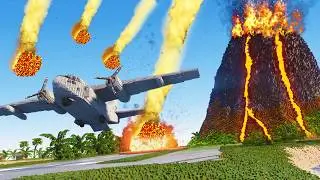 Realistic Volcano Eruption Destruction with Ragdolls 😱 Teardown Movie