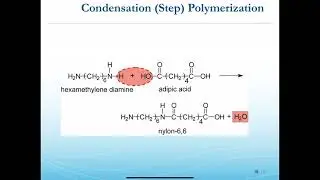 ENGR170 / MSCI 201 - Polymers - Condensation / step growth polymerization